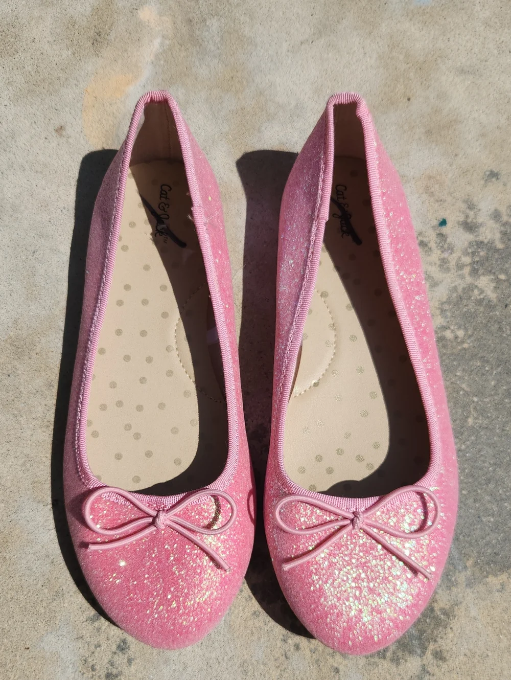 Cat And Jack Pink Sparkle Ballet Flats Size 3